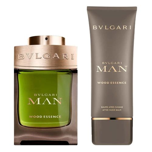 Kit Coffret Bvlgari Man Wood Essence Gift - Perfume Masculino Eau de Parfum 100ml + Pós-Barba 100ml + Nécessaire