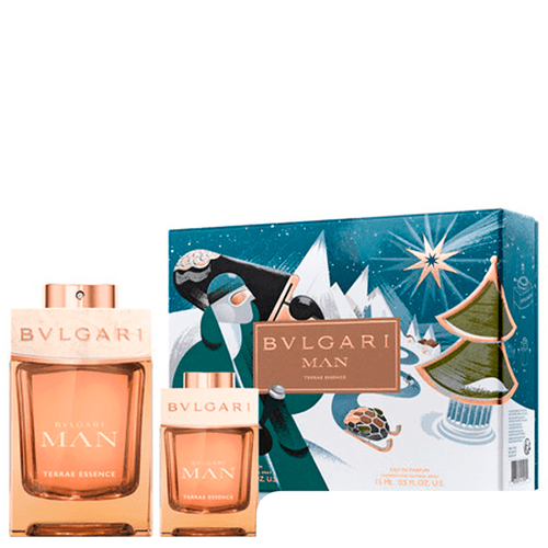 Kit Coffret Bvlgari Man Terrae Essence Eau De Parfurm - Perfume Masculino - 100ml + 15ml
