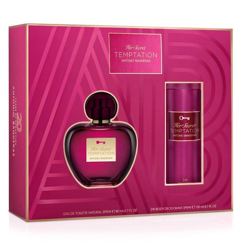 Kit Coffret Banderas Her Secret Temptation EDT 80ml + Desodorante 150ml - Feminino