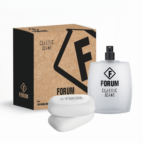 Kit Coffret Forum Classic Jeans - Perfume Masculino Deo Colônia 100ml + 2 Sabonetes 90g