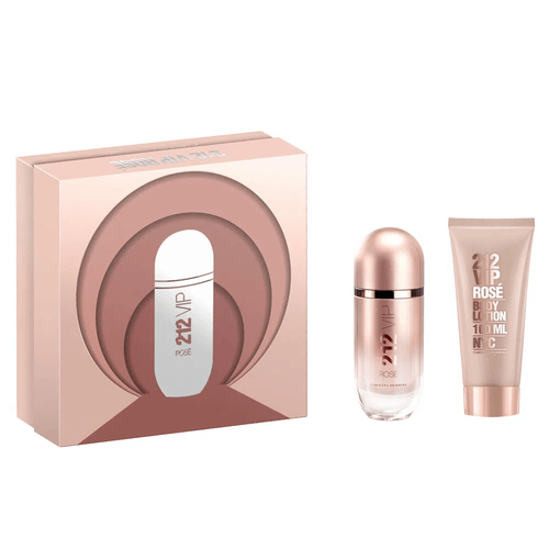 Kit Coffret Carolina Herrera 212 VIP Rosé EDP 80ml + Body Lotion100ml - Feminino