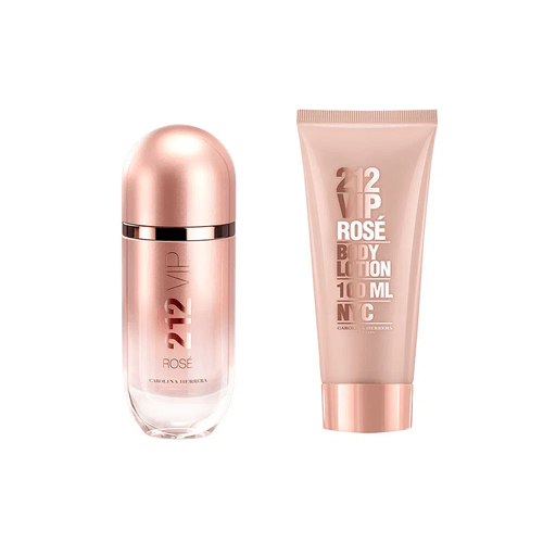 Kit Coffret Carolina Herrera 212 VIP Rosé EDP 80ml + Body Lotion100ml - Feminino