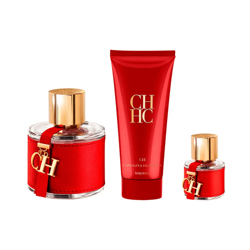 Kit Perfume Carolina Herrera Ch edt 100ml + body lotion 100ml + miniatura ch edt 10ml