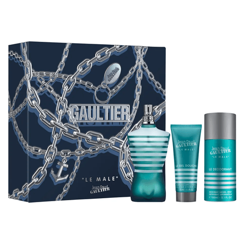 Kit Coffret Le Male Masculino EDT 125 ml + Gel de Banho 75 ml + Desodorante 150 ml - Jean Paul Gaultier