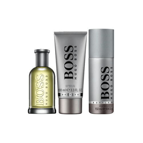 Kit Coffret Boss Bottled EDT 100ml + Shower Gel 100ml + Deo 150ml - Masculino