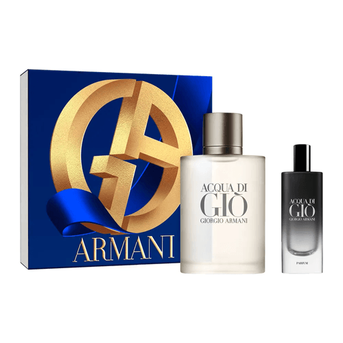 Kit Coffret Acqua Di Gio Edt 100ml + Miniatura Acqua Di Gio Parfum 15ml – Masculino