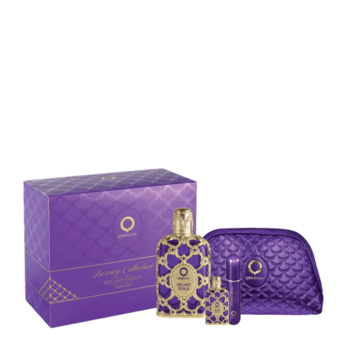 Kit Coffret Velvet Gold Orientica Edp 80ml + Miniatura 7,5ml + Atomizer + Necessaire