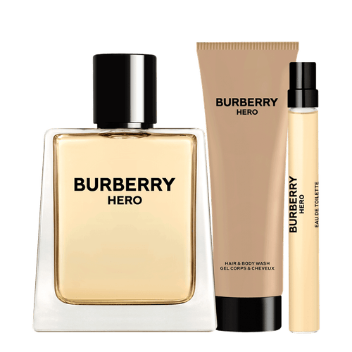 Kit Coffret Burberry Hero Eau de Toilette 100ml + Shower Gel 75ml + Eau de Toilette 10ml