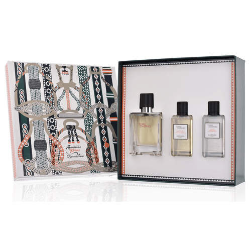 Kit Coffret Terre D'Hermès Edt 50ml + Shower Gel 40ml + Loção 40ml
