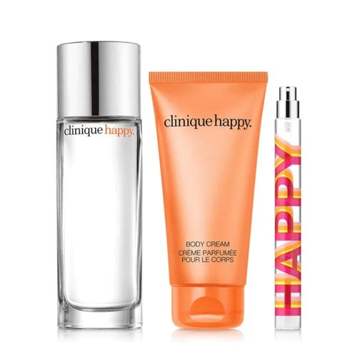 Kit Coffret Clinique Happy Edp Set 50ml + Bc 75ml + Ts 10ml