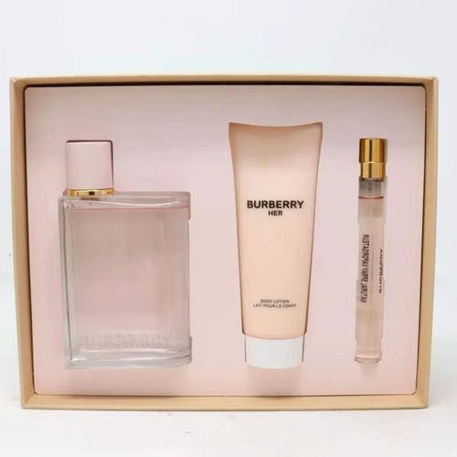 Kit Coffret Burberry Her Edp 100ml + Body Lotion 75ml + Ps 10ml